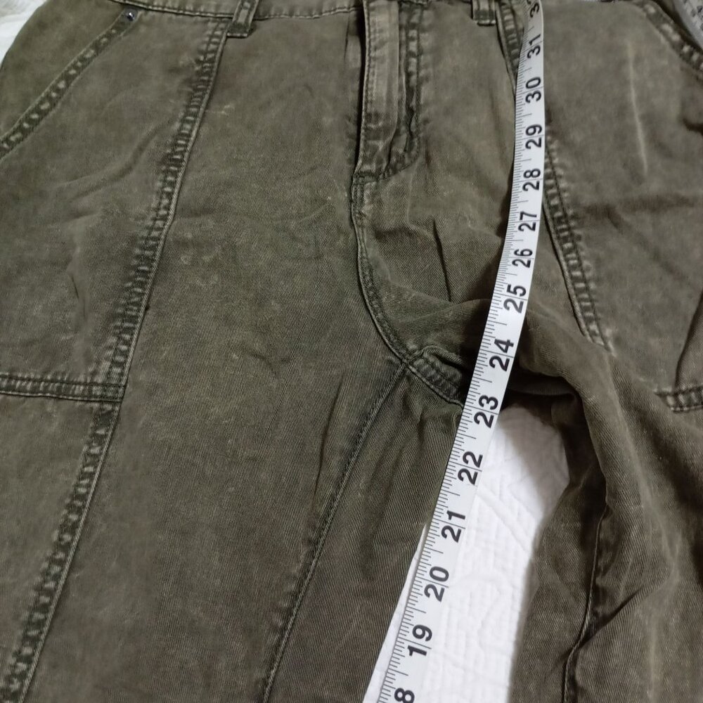 Ecote 100% Cotton Olive Green Cargo Pants With Zippers Size 28 Womens - Picture 11 of 12